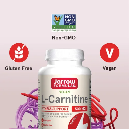 Miniatura 5 de Jarrow Formulas L-Carnitina 500 mg - Cofactor importante para la producción de energía (ATP) a partir de grasas - L-carnitina como tartrato