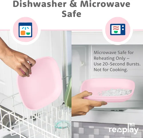 Miniatura 7 de Re-Play Platos para niños pequeños, platos planos de pared profunda de 22 onzas, aptos para lavavajillas y microondas, fabricados en Estados Unidos