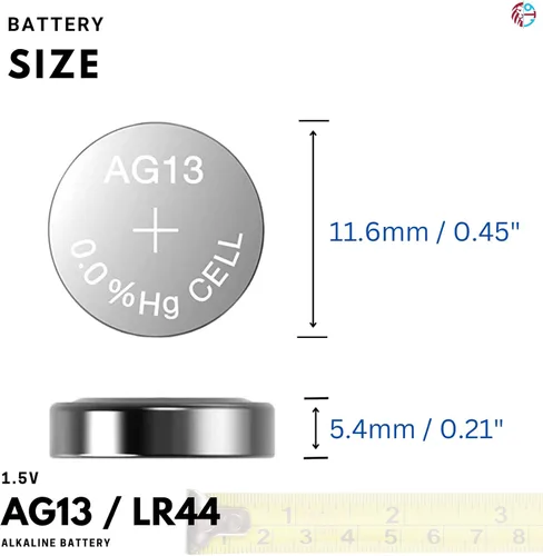 Miniatura 6 de PoundMax 10 x AG13 LR44 1.5 V Batería de botón de celda alcalina