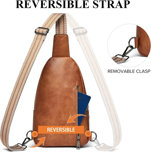 Miniatura 6 de Mroede Crossbody Bags for Women Men Sling Bag 5 Pockets Fanny Pack Sling Backpack Chest Daypack Travel Purse Anti Theft