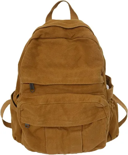 Miniatura 8 de GAXOS Mochila para laptop para mujer, mochila de lona de viaje para mujer, mochila estética vintage para la escuela, Negro, Mochilas de mochila