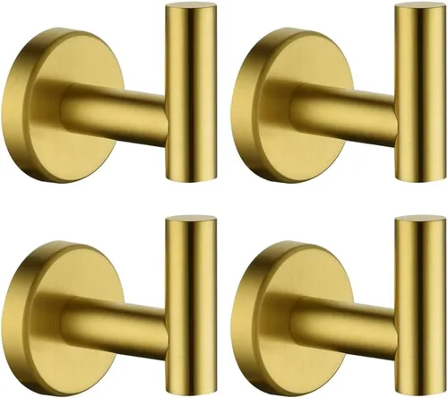 Miniatura 20 de JQK Gancho de toalla de baño cromado, gancho para abrigo/albornoz de acero inoxidable 304 para baño, cocina, garaje, montado en la pared
