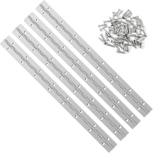 Miniatura 8 de Bisagra de piano de acero inoxidable de 12 pulgadas resistente con 48 tornillos para armarios, barcos, puertas marinas, caja de almacenamiento