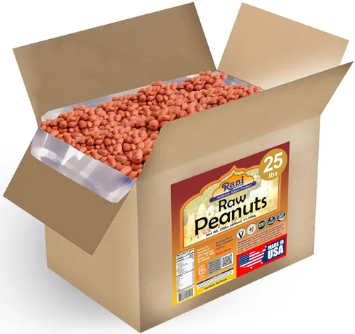 Miniatura 17 de Cacahuetes Rani, enteros crudos con piel (sin cocer, sin sal) 80 onzas (5 libras) 5.0 lbs a granel ~ Todo natural Vegano Kosher Apto