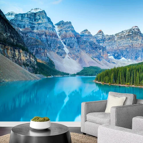 SIGNFORD Papel tapiz adhesivo para despegar y pegar. Fotografía de naturaleza Majestic Mountain Wallpaper - 100x144 pulgadas. Decoración amigable