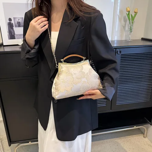 Miniatura 6 de Bolsos de mano florales para mujer, monederos de noche de flores de diseñador y embragues para formalbodanoviainvitadafiestabaile de graduación