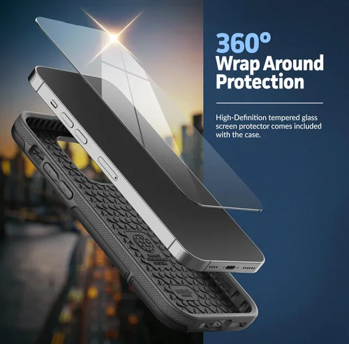 Miniatura 3 de ENCASED Funda a prueba de golpes compatible con iPhone 14, funda ultra protectora resistente para teléfono, serie Rebel (negro)