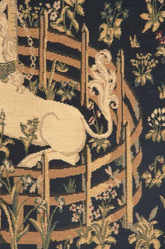 Miniatura 3 de Charlotte Home Furnishings Inc - Tapiz europeo de tela jacquard belga para colgar en la pared, 37 x 26 pulgadas, unicornio en cautiverio, medieval