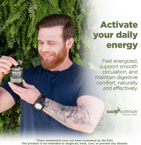Miniatura 6 de Gade Nutrition Pure Shilajit Cápsulas Shilajit del Himalaya con ácido fúlvico y minerales esenciales para combatir la fatiga Cápsulas vegetales