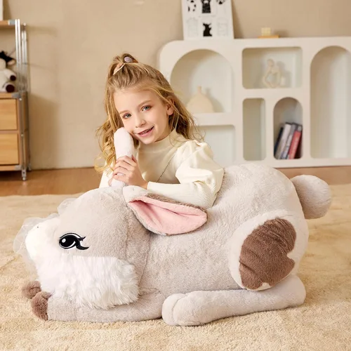 Miniatura 5 de EARTHSOUND Juguete de peluche con diseño de conejo gigante, conejo de 23 pulgadas de tamaño grande, juguetes suaves de tamaño jumbo, lindo y enorme