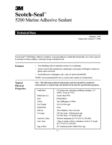 Miniatura 4 de Adhesivo sellador 3M Marine 5200, Blanco, 1