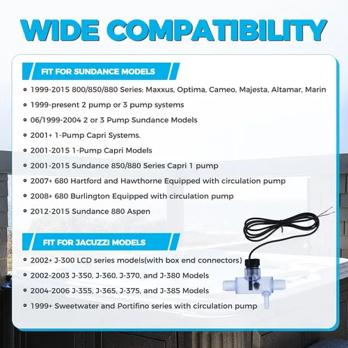 Miniatura 5 de 6560-860 pieza de repuesto del conjunto del interruptor de flujo para spas Sundance, spas de jacuzzi, interruptor de flujo de bañera de hidromasaje