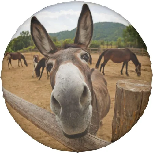 Miniatura 7 de Funny Donkey - Funda protectora de rueda de repuesto resistente a la intemperie, universal, a prueba de polvo, para remolque, RV, SUV, camión