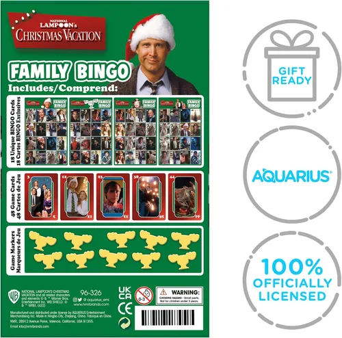 Miniatura 7 de Juego de bingo familiar de vacaciones navideñas Aquarius - Divertido juego de fiesta familiar para niños, adolescentes y adultos - Entretenido