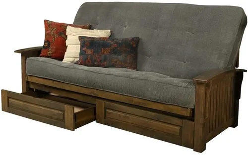 Miniatura 18 de Kodiak Furniture Washington - Marco de futón tamaño Queen con cajones de almacenamiento, marco de futón de madera con colchón incluido en color azul