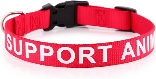 Plutus Pet Collar de animal de soporte, impreso en letras grandes en correas de nailon, evita accidentes al advertir a otros de tu perro con