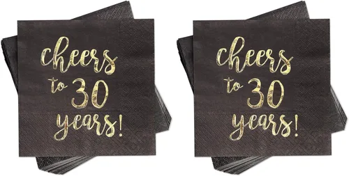 Miniatura 11 de BLUE PANDA Servilletas de cóctel con texto en inglés «Cheers to 60 Years» – Servilletas de fiesta de 60 cumpleaños – Decoración de 60 aniversario