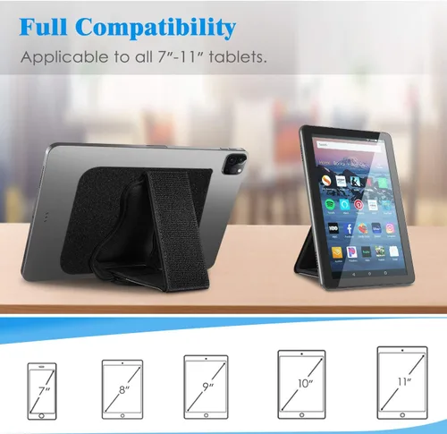 Miniatura 3 de Fintie Soporte Universal de Correa de Mano para Tablet - [Soportes de Doble Posición] Mango Acolchado Desmontable con Cierre de Gancho y Velcro