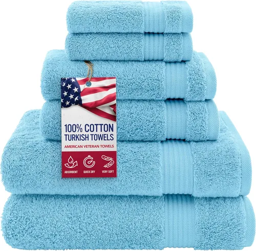Miniatura 16 de Toalla American Veteran, Juego de Toallas de Mano para Baño de 4, 100% Conjunto de Toallas de Mano Turcas de Algodón, Toallas de Mano Suave