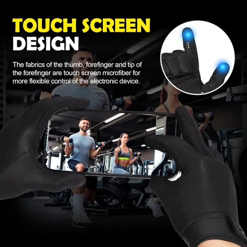 Miniatura 5 de Guantes de entrenamiento para hombres y mujeres, ligeros, con agarre de palma completa, acolchados, guantes de gimnasio para levantamiento de pesas
