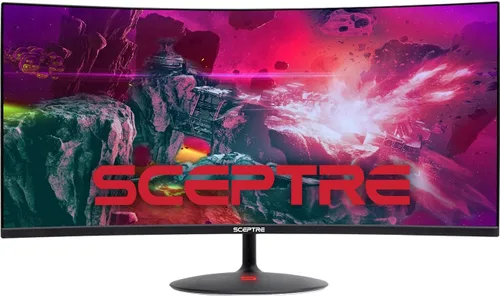 Sceptre Monitor LED creativo curvo UltraWide 21: 9 de 34 pulgadas 2560x1080 HDMI DisplayPort sin marco hasta 100Hz, negro máquina 2020 (C345W-2560UN)