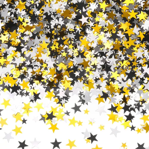 Miniatura 14 de Hestya Confeti de 60 g de estrella con purpurina, confeti de mesa de papel metálico para Navidad, fiesta, boda, festival, decoraciones