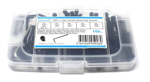 Miniatura 17 de iexcell Juego de 1500 piezas de tornillos de cabeza hexagonal de grado 12.9 M3 x 4/6/8/10/12/16/20/25/30/35/40/45/50 de grado 12.9 con acabado