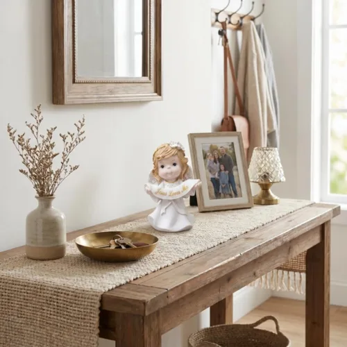 Miniatura 6 de Comfy Hour Figura de ángel de niña orante de 5 pulgadas, Jesús me ama, regalo religioso para niños y niños pequeños, decoración de guardería