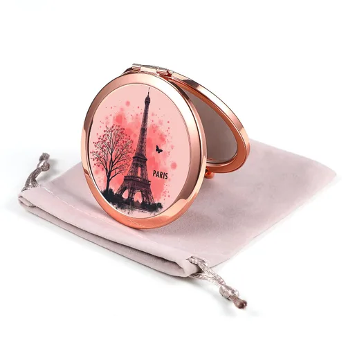 Miniatura 15 de Espejo Compacto Oro Rosa Espejo de Maquillaje Mini Espejo de Bolsillo Plegable Espejo de Mano Portátil de Doble Cara 2x 1x Aumento para Mujeres