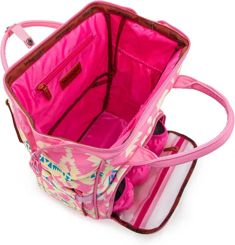Miniatura 3 de Mochila de Pañales Montana West Wrangler Mochila de Pañales para Bebé Estilo Vaquero, Estándar Tt-rosa