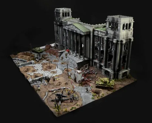 Miniatura 13 de Italeri 6195S Juego de batalla 1:72 1945 Fall of the Reichs, edificio, fabricación de modelos de soporte, manualidades, pasatiempos, pegado, kit