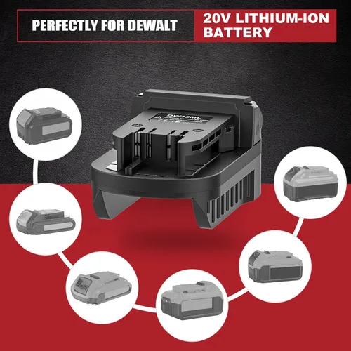 Miniatura 4 de aikeec Adaptador de batería compatible con De-Walt a compatible con Milwaukee, convertidor de batería de litio de 18 20 V para herramienta eléctrica