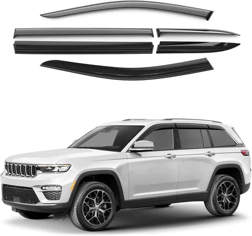 Miniatura 12 de Deflectores de ventana tintados ahumados con cinta adhesiva para ventana lateral, deflectores de lluvia compatibles con Honda Pilot 2016-2022 - 4