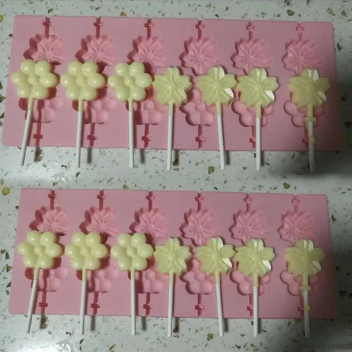 Miniatura 4 de Molde de silicona para piruletas de flores: el molde de piruleta de chocolate se puede utilizar para hacer una variedad de dulces hechos a mano como