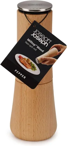 Miniatura 6 de Joseph Joseph 20190 Milltop Madera Molinillo de Pimienta de Cocina Sin Derrame, Madera Beech Wood