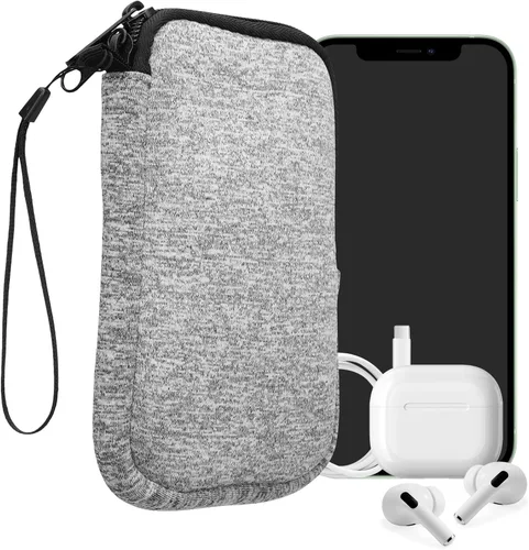 Miniatura 38 de kwmobile Funda universal para teléfono tamaño XS - 3,5/4 pulgadas - Funda de neopreno para teléfono inteligente con cremallera - Funda impermeable