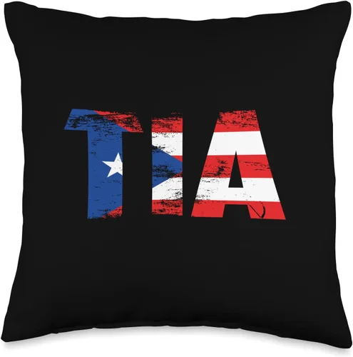 Puerto Rico Flag Shirt Gifts For Men Women Kids Tia Rico Flag Pride Día de la Madre Puertorriqueña - Almohada de 16 x 16 pulgadas, multicolor