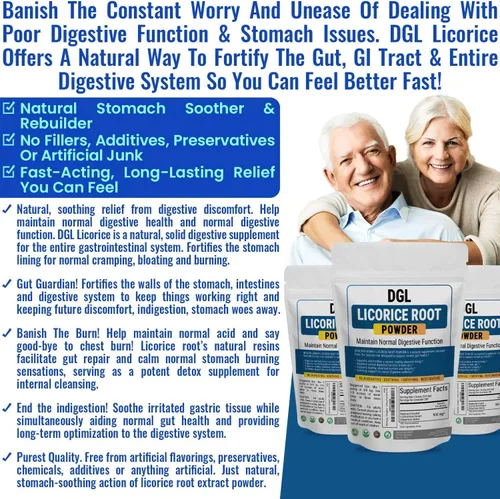 Miniatura 2 de Kidney Restore DGL Suplemento de polvo de raíz de regaliz – Hecho de extracto de raíz de regaliz para la salud digestiva y apoyo del revestimiento