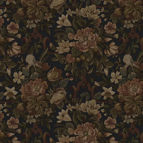 Dimoon Papel tapiz vintage de pelar y pegar color azul oscuro con flores, papel de contacto de 16.1 x 78.7 pulgadas con hojas de flores para