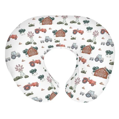 Miniatura 15 de Fundas de almohada de lactancia de animales de granja boho para niños y niñas, cordero, vaca, pollo, pato, tractor, árbol, fundas para lactancia