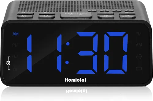 Reloj despertador digital de radio con radio AM/FM, LED de 1,4" de múltiples colores, preajuste, temporizador de sueño y pantalla clara con Negro