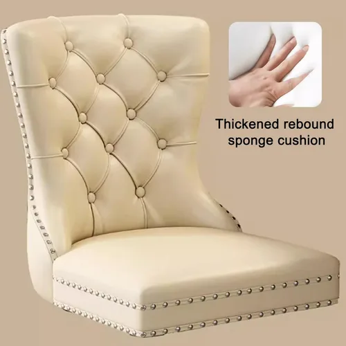 Miniatura 4 de Juego de sillas de comedor, sillas de comedor tapizadas de cuero, cómodas sillas de cocina, silla de vestíbulo con patas de madera resistentes