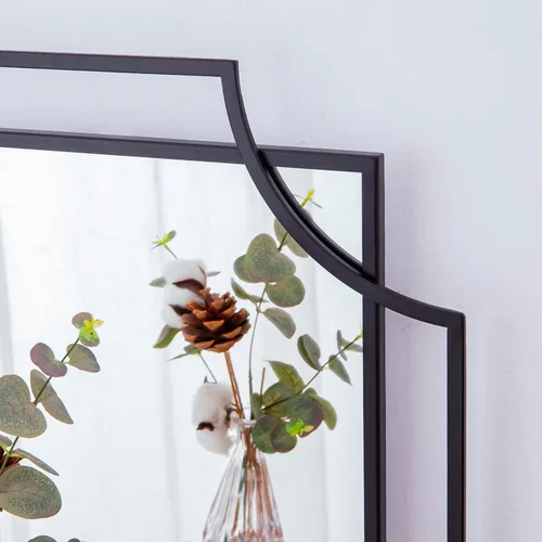 Miniatura 2 de Espejo de pared negro para sala de estar, espejo de baño negro de 36 x 24 pulgadas con marco de metal, espejo decorativo antiguo para sala de estar
