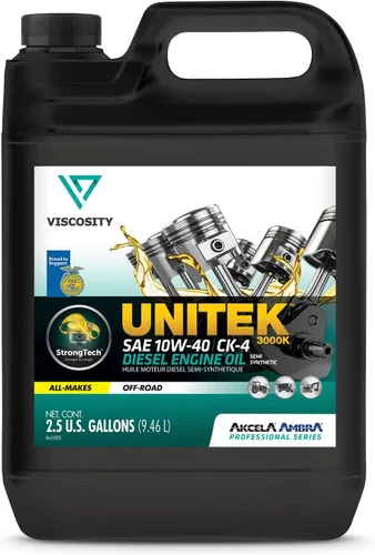 VISCOSITY UNITEK - Aceite de motor diésel 3000K SS 10W-40 CK-4 - Compatible con estuche, New Holland, Mahindra, Landini, McCormick Tractores - 2.5