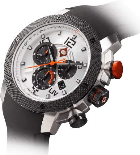Miniatura 3 de LIV GX1 - Reloj clásico resistente con cronógrafo suizo de 1.77 pulgadas, 316L SS, 3D multicapa con fecha rápida, resistente a los arañazos