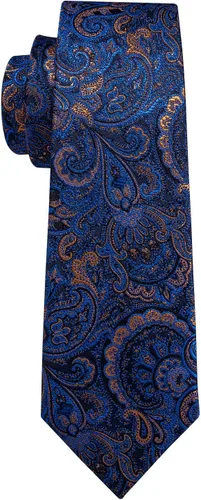 Miniatura 167 de Barry.Wang - Juego de corbata de seda para hombre, diseño de cachemira, pañuelo y gemelos de bolsillo