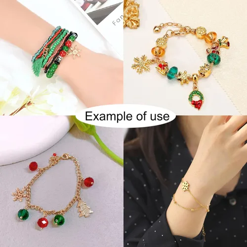 Miniatura 2 de Julie Wang 100 Grams Snowflake Charms for Christmas New Year Jewelry Making Necklace Earring Bracelet Keychain Pendant Craft DIY Finding