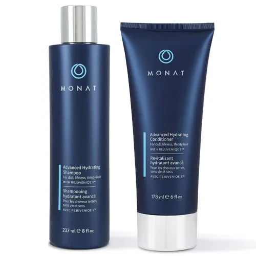 MONAT Juego de champú y acondicionador de hidratación avanzada infundido con REJUVENIQE para cabello seco fino a medio, hidrata y fortalece, sin
