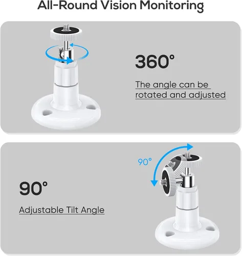 Miniatura 5 de FastSnail Soporte de pared compatible con Wyze Cam Pan V3 y Wyze Cam V4/V3 y Wyze Cam exterior/interior, soporte ajustable giratorio de 360 grados