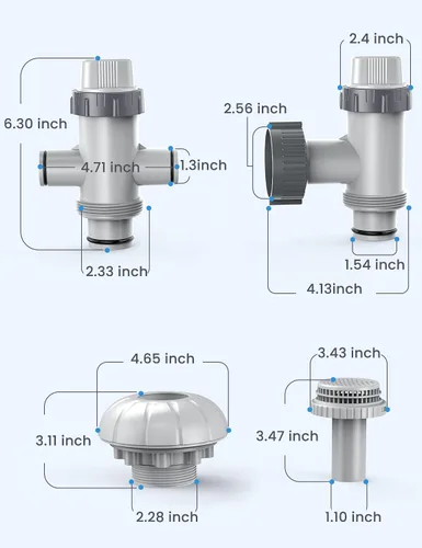 Miniatura 4 de POOLHACKER Piezas de piscina sobre el suelo, piezas de repuesto para piscinas para válvula de émbolo, kit de piezas de repuesto de puertos